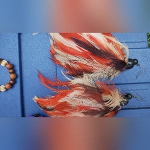 Handmade feather earrings